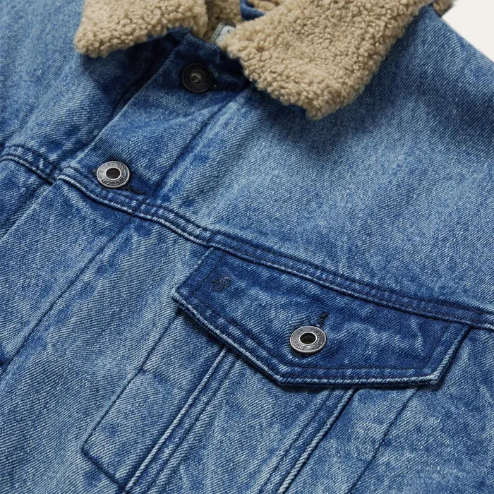Jackets Men Stetson Denim Sherpa Jacket Blue