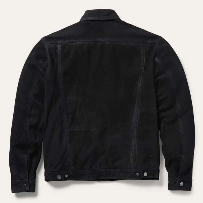 Jackets Men Stetson Leather Jean Jacket Black