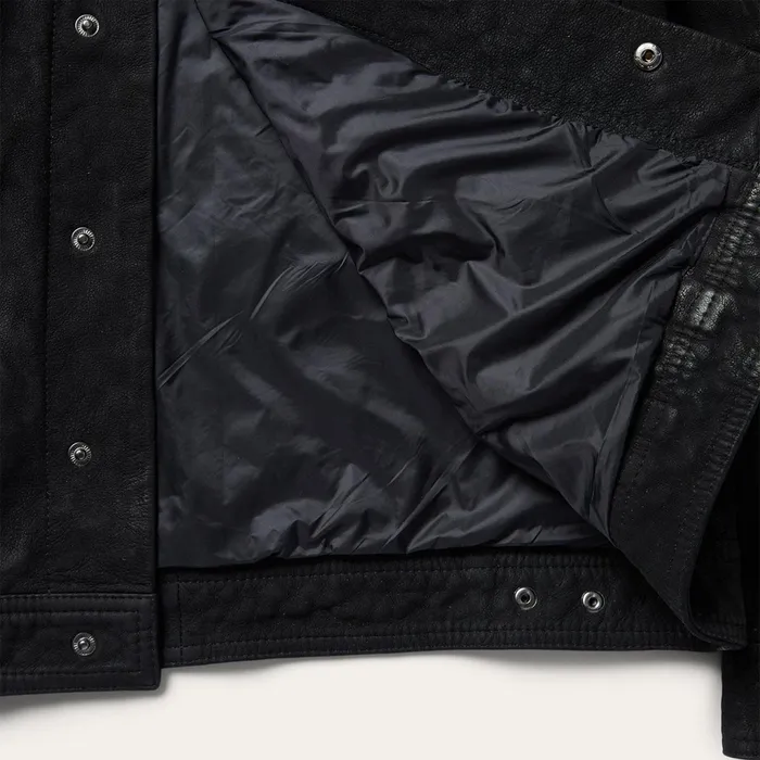 Jackets Men Stetson Leather Jean Jacket Black