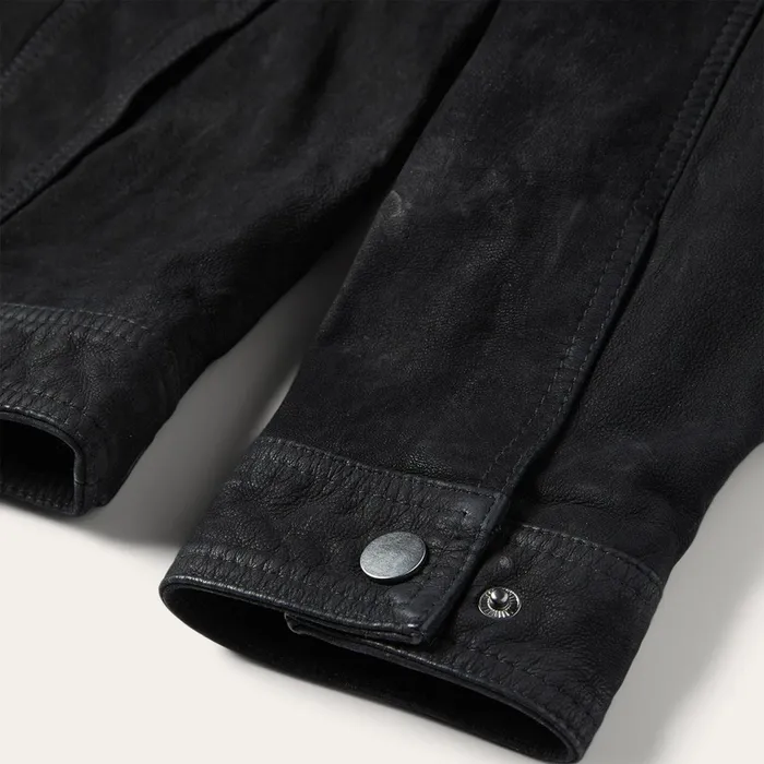 Jackets Men Stetson Leather Jean Jacket Black