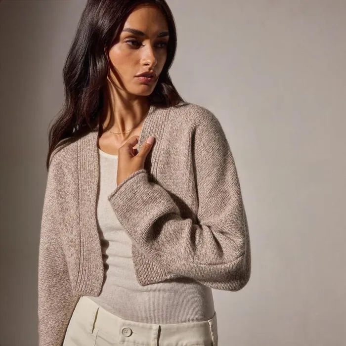 JacketsOuterwear Women James Perse Cashmere Marled Bolero Beige Marl
