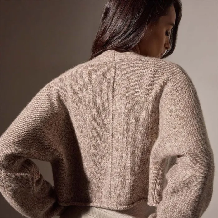 JacketsOuterwear Women James Perse Cashmere Marled Bolero Beige Marl JacketsOuterwear Women James Perse Cashmere Marled Bolero Beige Marl