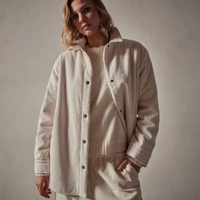 JacketsOuterwear Women James Perse Sherpa Lined Oversized Corduroy Jacket Canvas