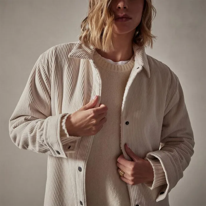 JacketsOuterwear Women James Perse Sherpa Lined Oversized Corduroy Jacket Canvas JacketsOuterwear Women James Perse Sherpa Lined Oversized Corduroy Jacket Canvas