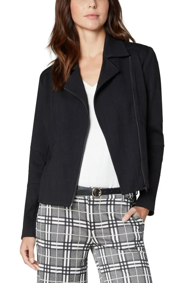 Jackets Women Liverpool Los Angeles Moto Blazer Black Jacquard