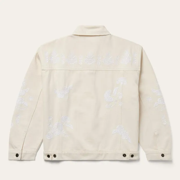 Jackets Women Stetson Embroidered Cream Denim Jacket White