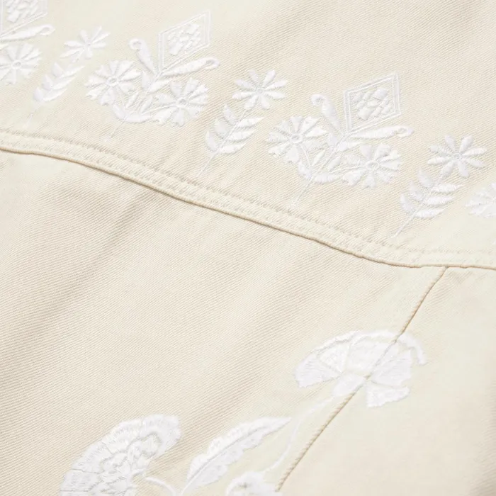Jackets Women Stetson Embroidered Cream Denim Jacket White
