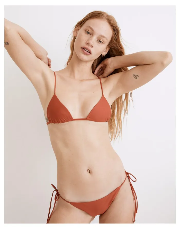 Jade Swim Via String Bikini Top Terracotta Women Madewell Swim