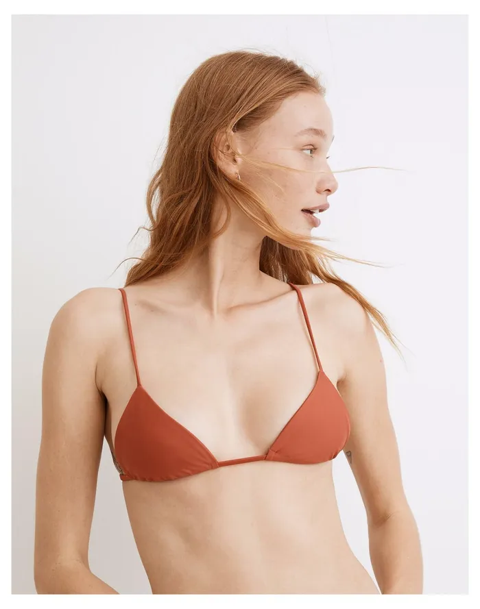 Jade Swim Via String Bikini Top Terracotta Women Madewell Swim Jade Swim Via String Bikini Top Terracotta Women Madewell Swim