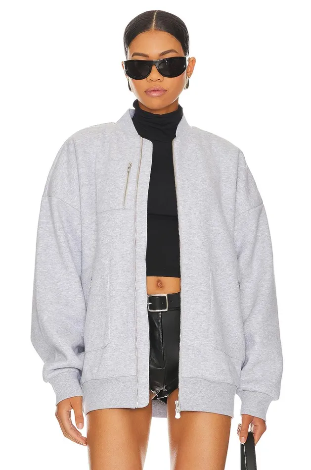 Jaida Bomber Jacket Heather Grey Women Lovers Friends Jackets and Coats