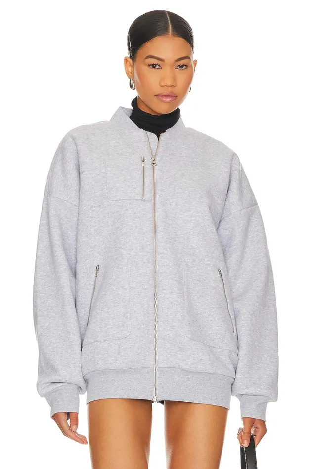 Jaida Bomber Jacket Heather Grey Women Lovers Friends Jackets and Coats