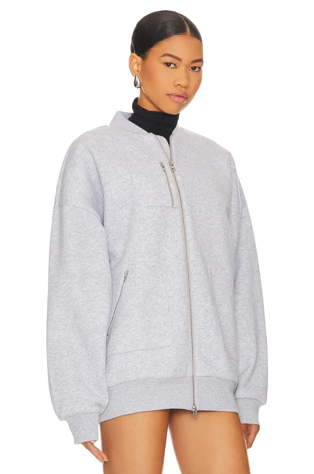 Jaida Bomber Jacket Heather Grey Women Lovers Friends Jackets and Coats