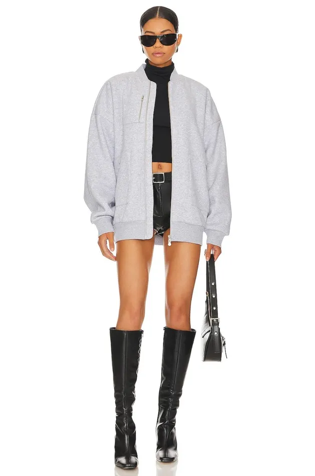 Jaida Bomber Jacket Heather Grey Women Lovers Friends Jackets and Coats