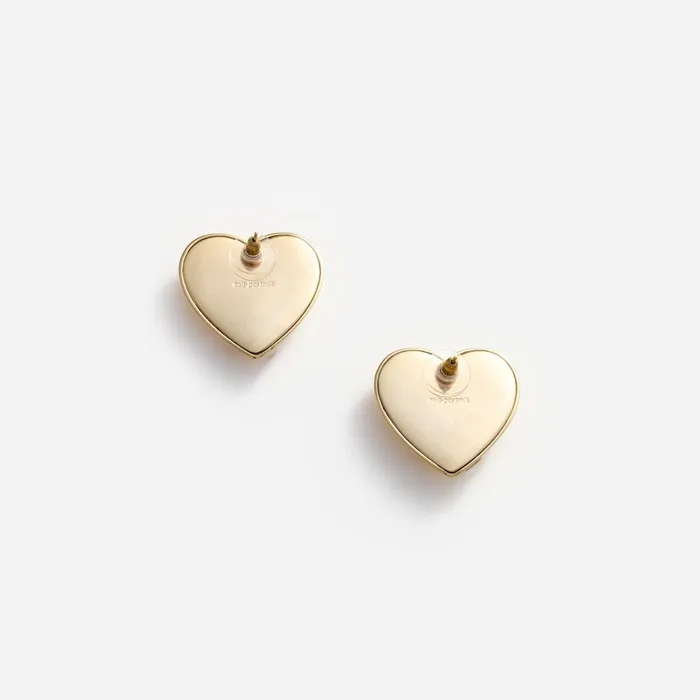 Jewellery Women Self Portrait Gold Crystal Heart Earrings