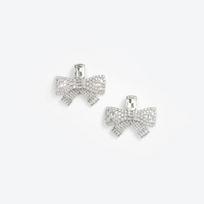 Jewellery Women Self Portrait Large Crystal Bow Earrings