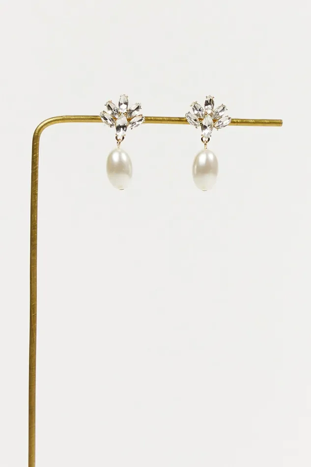 Jewelry Altar8217d State Women Crystal Cluster Pearl Drop Earrings