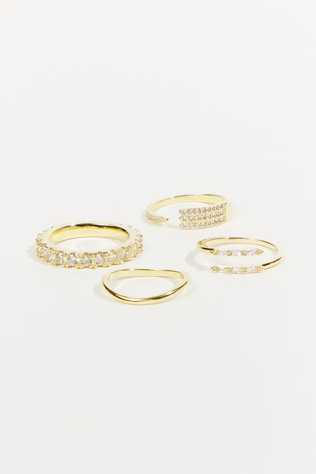 Jewelry Women Altar8217d State 18K Gold Baguette Wrap Ring Set