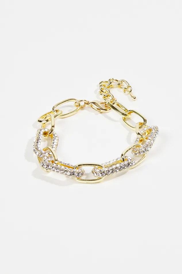 Jewelry Women Rhinestone Paperclip Chain Bracelet Altar8217d State