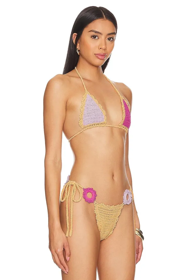 Jinny Crochet Bikini Top Peach Multi Women Lovers Friends Swimsuits and CoverUps Jinny Crochet Bikini Top Peach Multi Women Lovers Friends Swimsuits and CoverUps