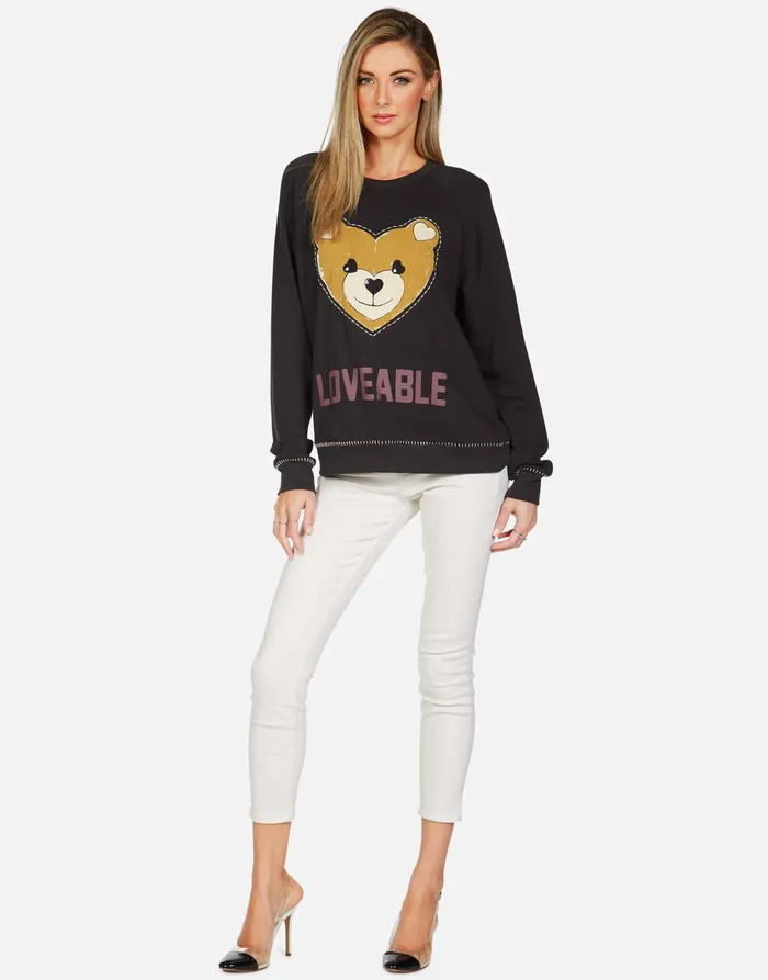 Jocelyn Loveable Heart Teddy Onyx Women039s Lauren Moshi Long Sleeve