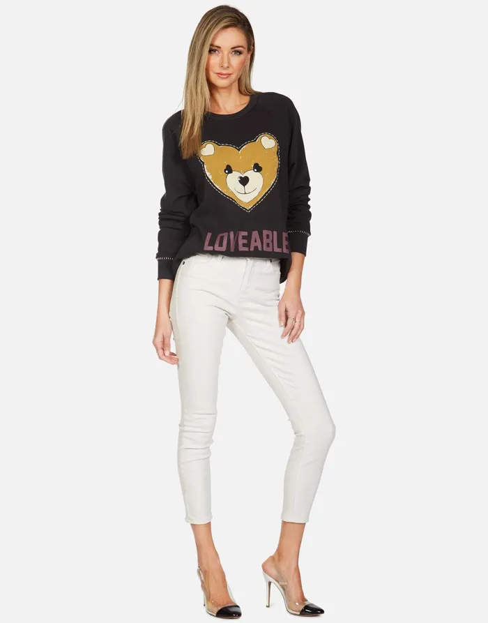 Jocelyn Loveable Heart Teddy Onyx Women039s Lauren Moshi Long Sleeve