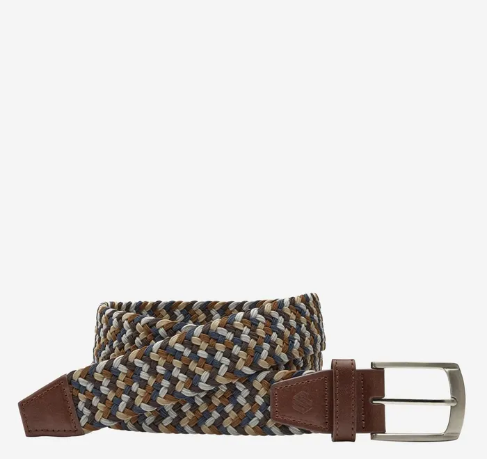 JohnstonandMurphy Belts Woven StretchKnit Belt Brown Multi 8211 Men