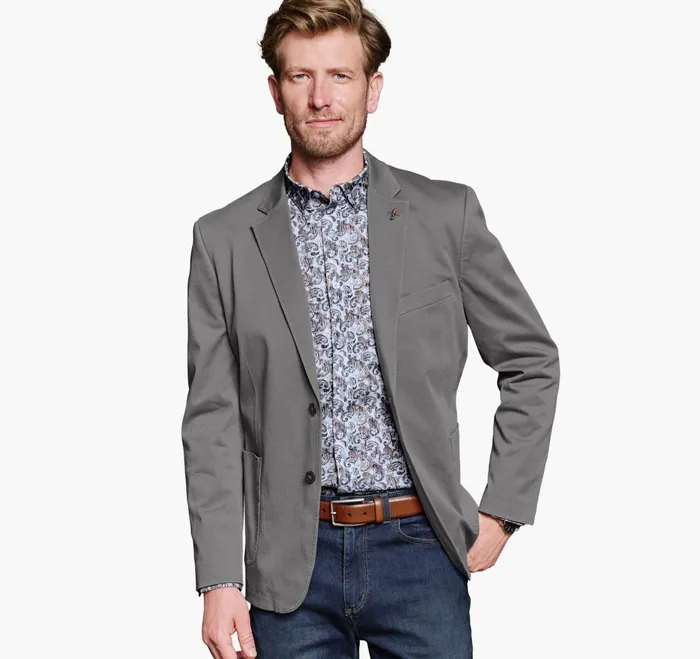 JohnstonandMurphy Blazers Washed Cotton Blazer Grey 8211 Men