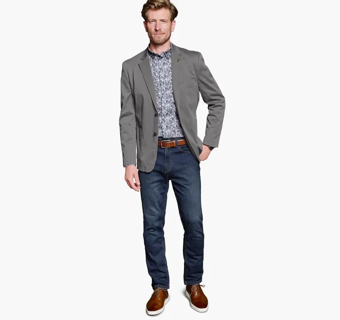 JohnstonandMurphy Blazers Washed Cotton Blazer Grey 8211 Men