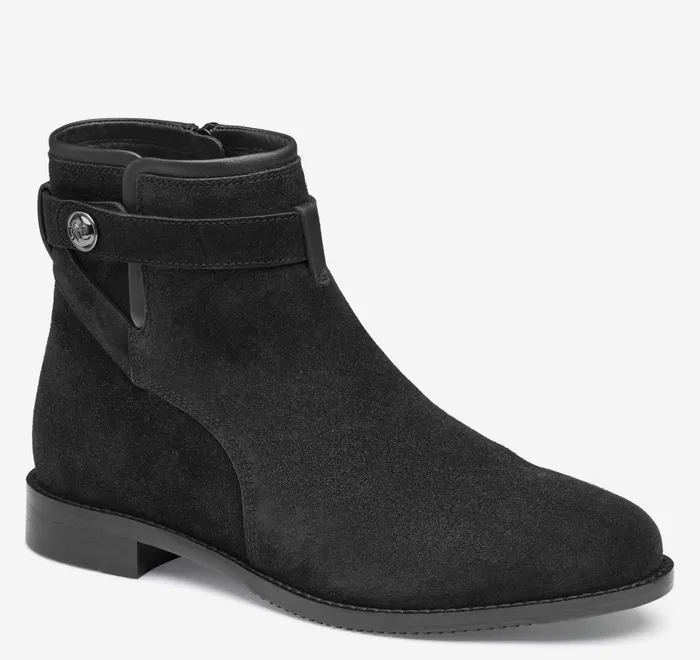 JohnstonandMurphy Boots and Booties Darby Snap Bootie Black Suede 8211 Women