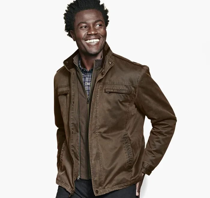 JohnstonandMurphy Coats Jackets and Vests Antique Cotton Jacket Brown 8211 Men