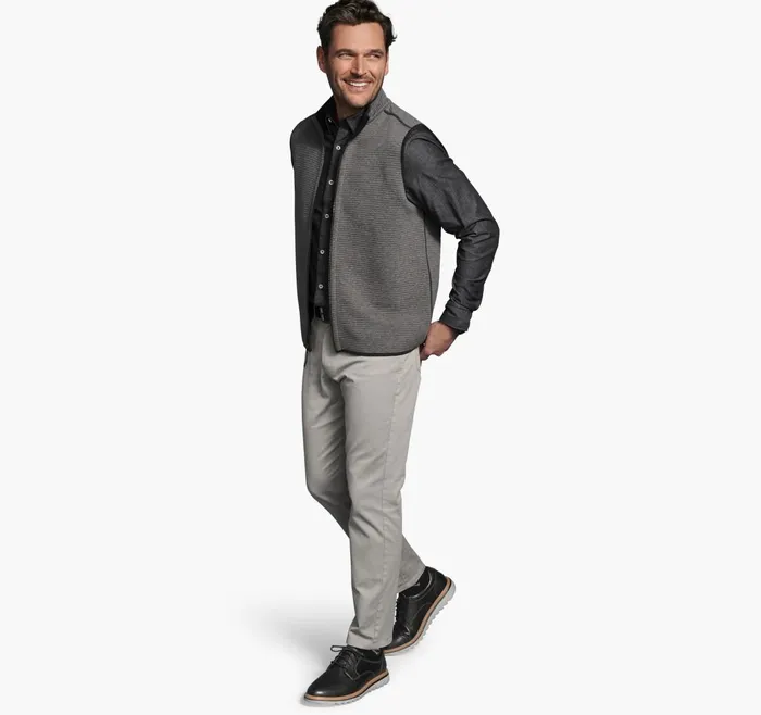 JohnstonandMurphy Coats Jackets and Vests Reversible Channel Quilted Vest Gray Heatherblack 8211 Men JohnstonandMurphy Coats Jackets and Vests Reversible Channel Quilted Vest Gray Heatherblack 8211 Men