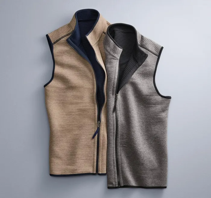JohnstonandMurphy Coats Jackets and Vests Reversible Channel Quilted Vest Gray Heatherblack 8211 Men JohnstonandMurphy Coats Jackets and Vests Reversible Channel Quilted Vest Gray Heatherblack 8211 Men