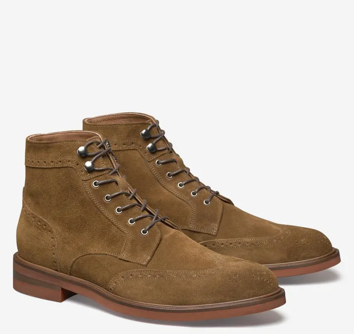 JohnstonandMurphy LaceUps Hartley Wingtip Boot Snuff Italian Suede 8211 Men