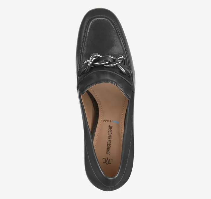 JohnstonandMurphy Mules and Loafers Eleanor Chain Loafer Black Calfskin 8211 Women