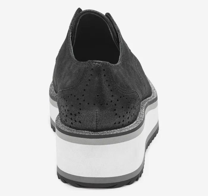 JohnstonandMurphy Mules and Loafers Gracelyn Gore Oxford Black Metallic Kid Suede 8211 Women