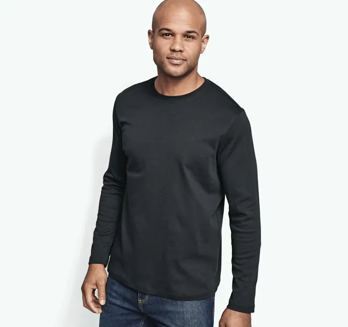 JohnstonandMurphy Polos and Tees Essential LongSleeve Tee Black 8211 Men JohnstonandMurphy Polos and Tees Essential LongSleeve Tee Black 8211 Men