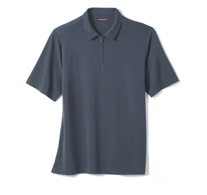 JohnstonandMurphy Polos and Tees Vintage Birdseye Zip Polo Navy 8211 Men