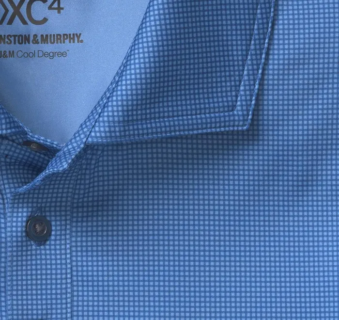 JohnstonandMurphy Polos and Tees Xc4 Performance Gingham Polo Cool Degree Bluenavy Mini Gingham 8211 Men JohnstonandMurphy Polos and Tees Xc4 Performance Gingham Polo Cool Degree Bluenavy Mini Gingham 8211 Men