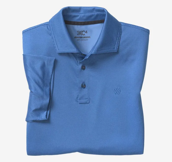 JohnstonandMurphy Polos and Tees Xc4 Performance Gingham Polo Cool Degree Bluenavy Mini Gingham 8211 Men JohnstonandMurphy Polos and Tees Xc4 Performance Gingham Polo Cool Degree Bluenavy Mini Gingham 8211 Men