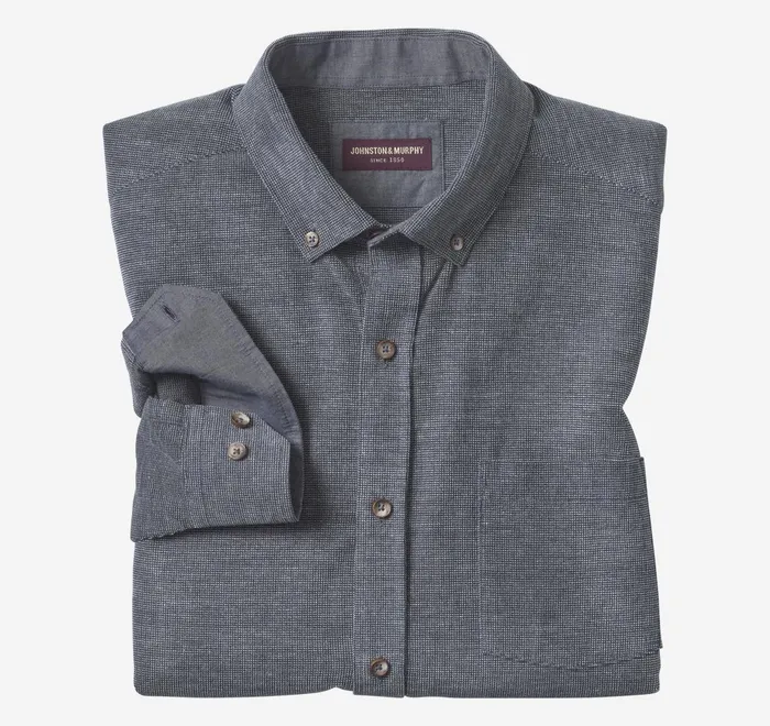 JohnstonandMurphy Shirts Corduroy Shirt Navy Textured 8211 Men