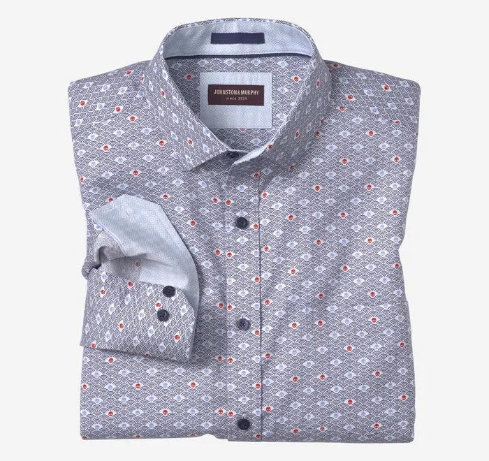 JohnstonandMurphy Shirts Printed Cotton Shirt Rising Skull Print 8211 Men