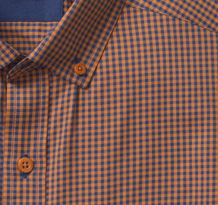 JohnstonandMurphy Shirts Xc4 LongSleeve StretchWoven Shirt Rustnavy Gingham 8211 Men JohnstonandMurphy Shirts Xc4 LongSleeve StretchWoven Shirt Rustnavy Gingham 8211 Men