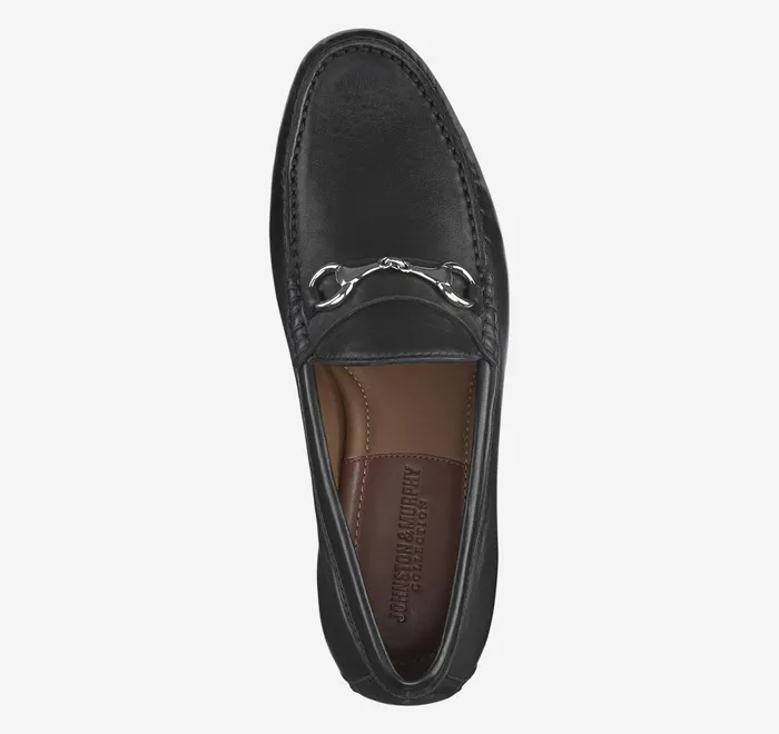 JohnstonandMurphy SlipOns and Loafers Baldwin Bit Loafer Black Sheepskin 8211 Men