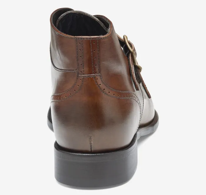 JohnstonandMurphy SlipOns and Loafers Ellsworth Double Buckle Boot Brown Handstained Calfskin 8211 Men