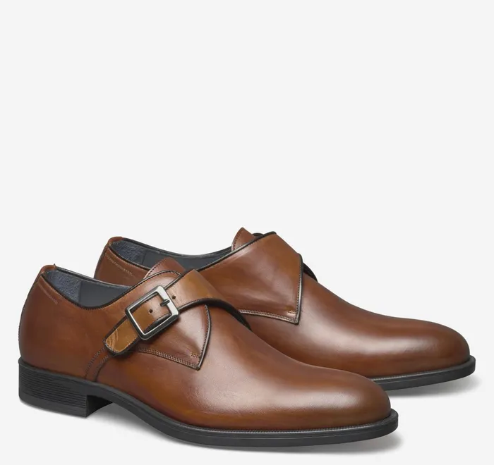JohnstonandMurphy SlipOns and Loafers Flynch Monk Strap Tan Italian Calfskin 8211 Men