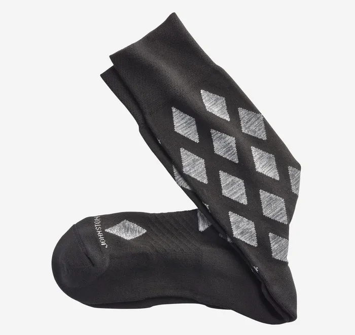 JohnstonandMurphy Socks Space Dye Socks Blackgray Diamond 8211 Men