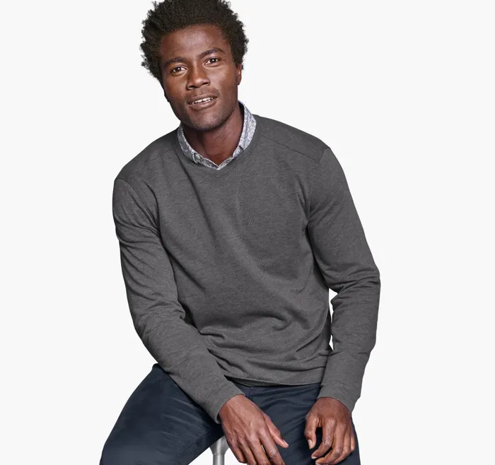JohnstonandMurphy Sweaters and Knits Knit VNeck Gray 8211 Men
