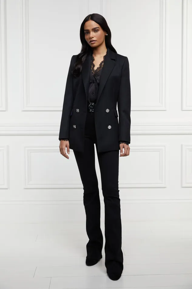 Jubilee Double Breasted Blazer Black Twill Women Holland Cooper Jackets Jubilee Double Breasted Blazer Black Twill Women Holland Cooper Jackets
