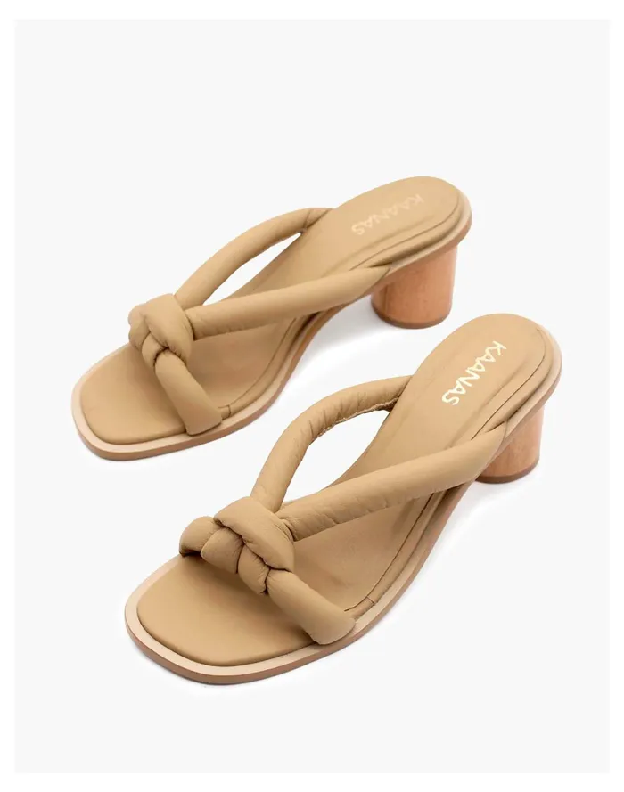 KAANAS ARAUCA CHUNKY KNOT WOOD HEEL Natural Women Madewell Heels