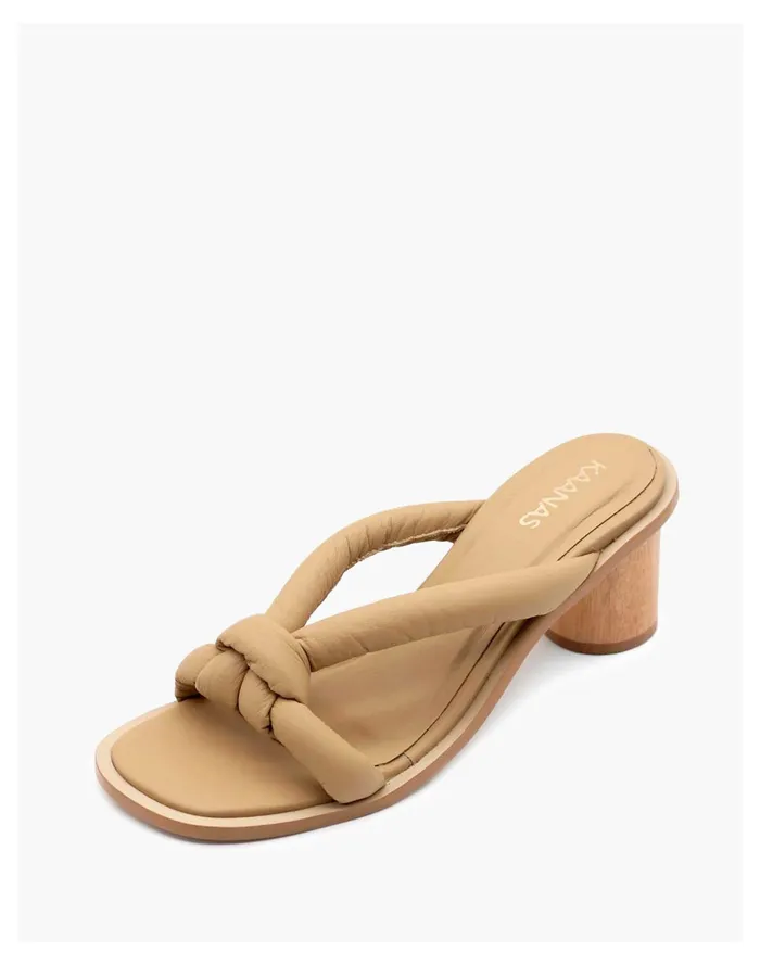 KAANAS ARAUCA CHUNKY KNOT WOOD HEEL Natural Women Madewell Heels